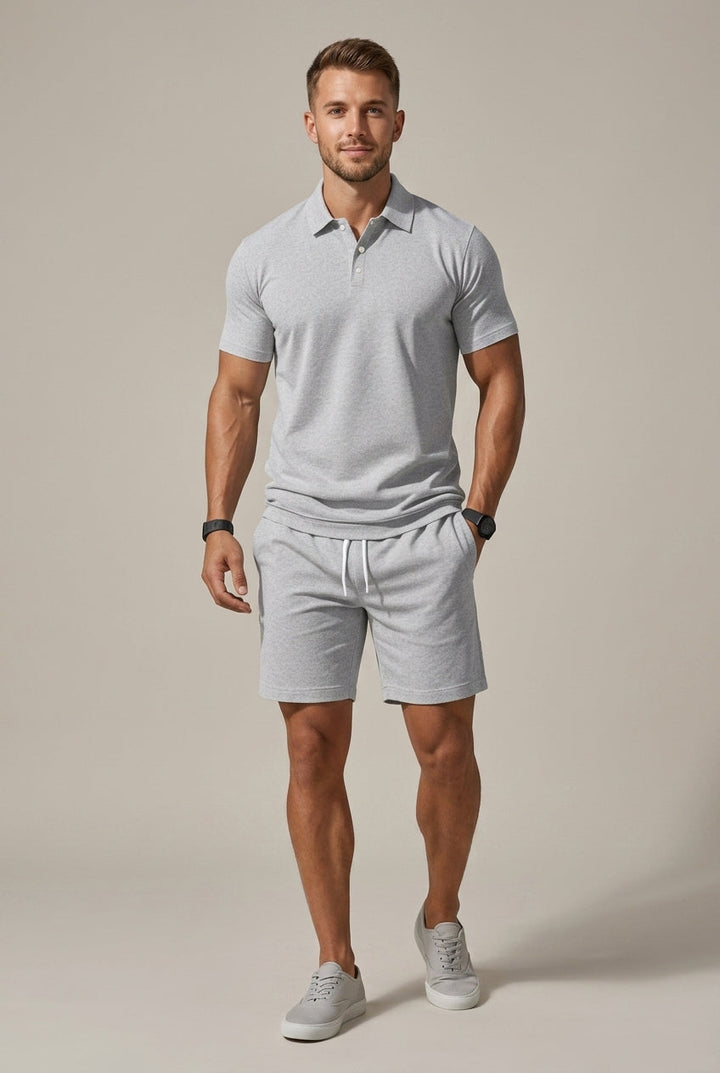 Men's Short Sleeve Shirt and Shorts Set - Relaxed Fit