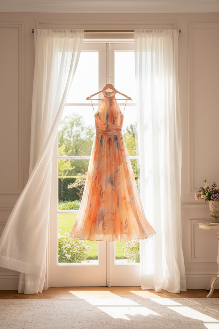 Women's Floral Chiffon Maxi Dress - Summer Wedding Guest