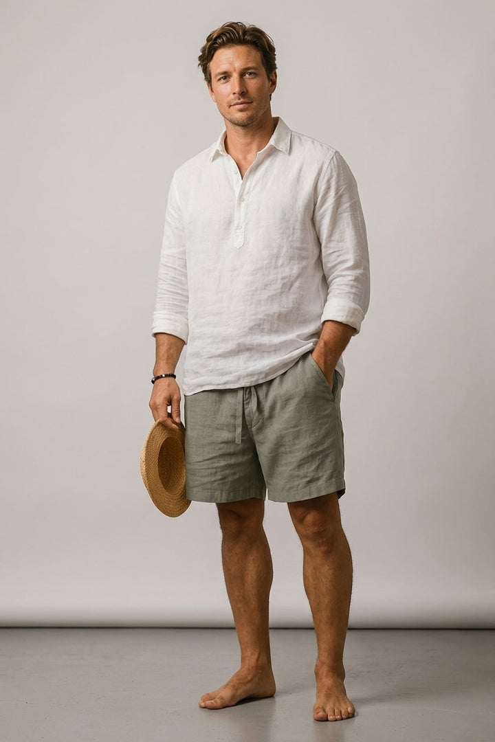Men's Casual Cotton-Linen Blend Shorts - Summer Comfort