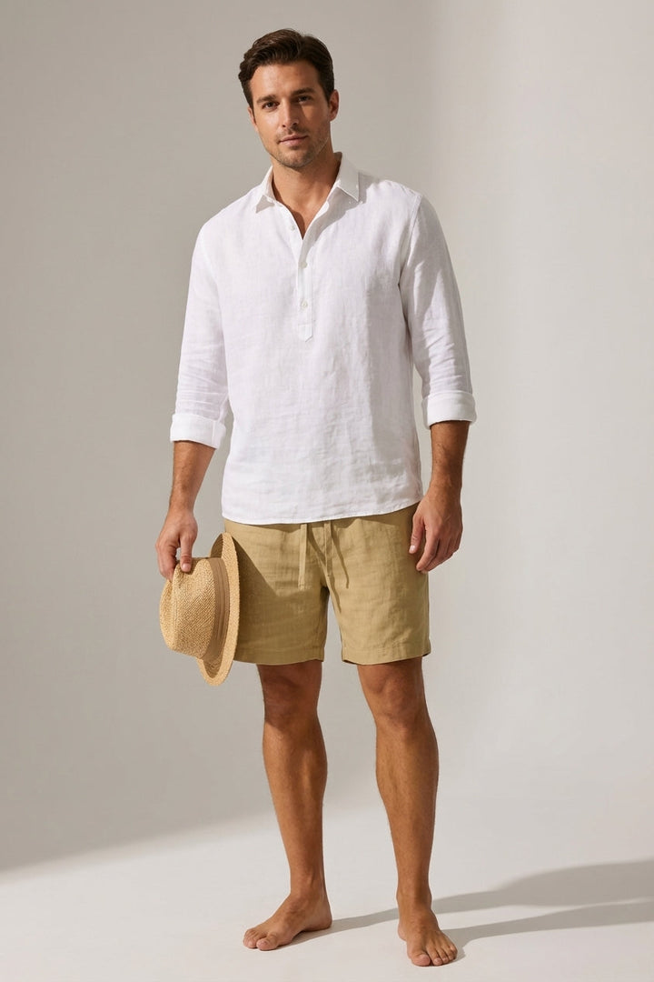 Men's Casual Cotton-Linen Blend Shorts - Summer Comfort