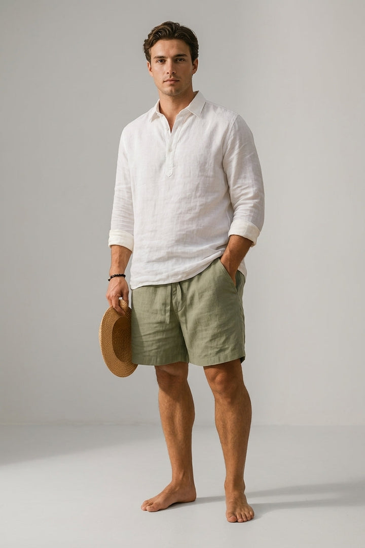 Men's Casual Cotton-Linen Blend Shorts - Summer Comfort