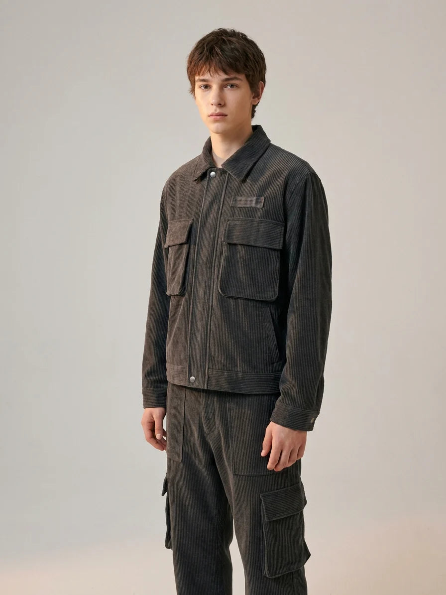 Men's Casual Corduroy Cargo Shorts - Summer Outdoor