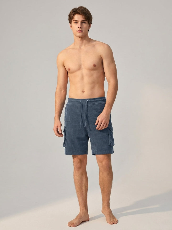 Men's Casual Corduroy Cargo Shorts - Summer Outdoor
