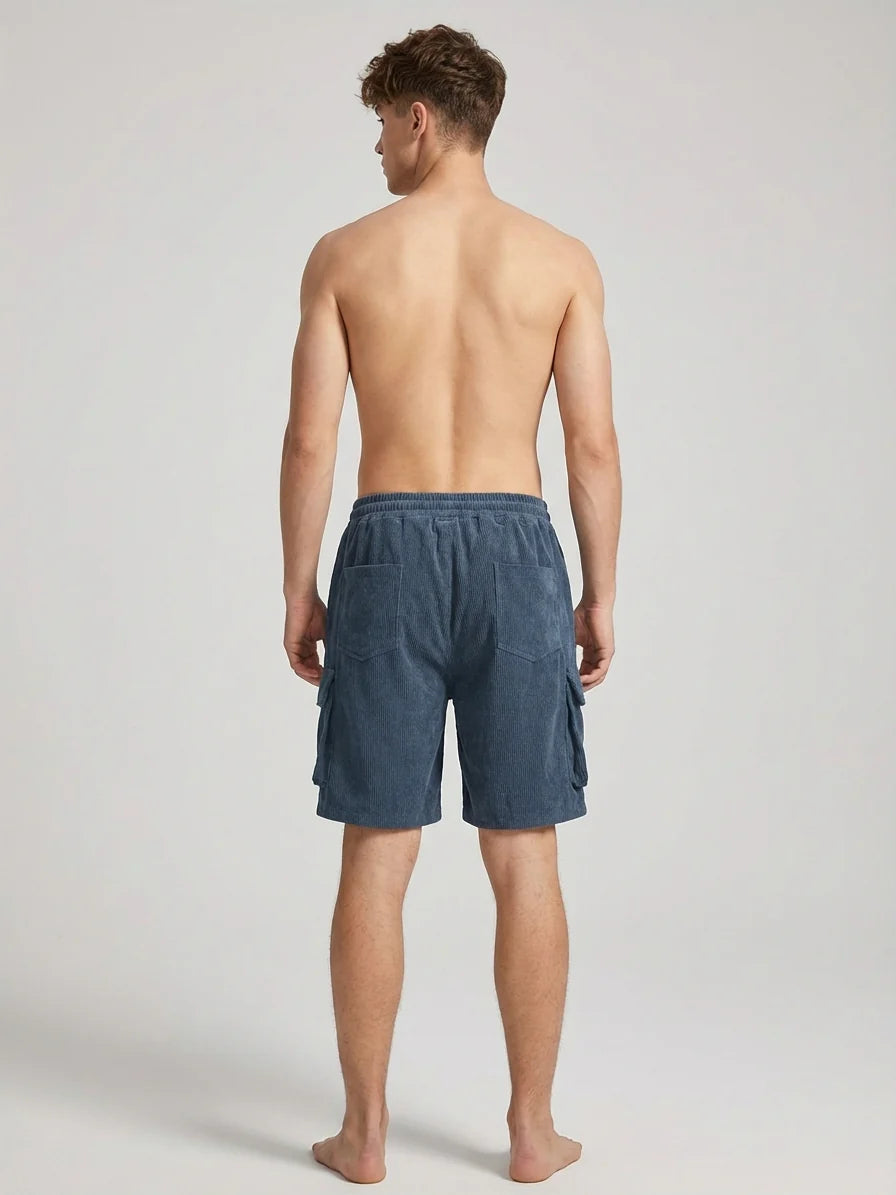 Men's Casual Corduroy Cargo Shorts - Summer Outdoor