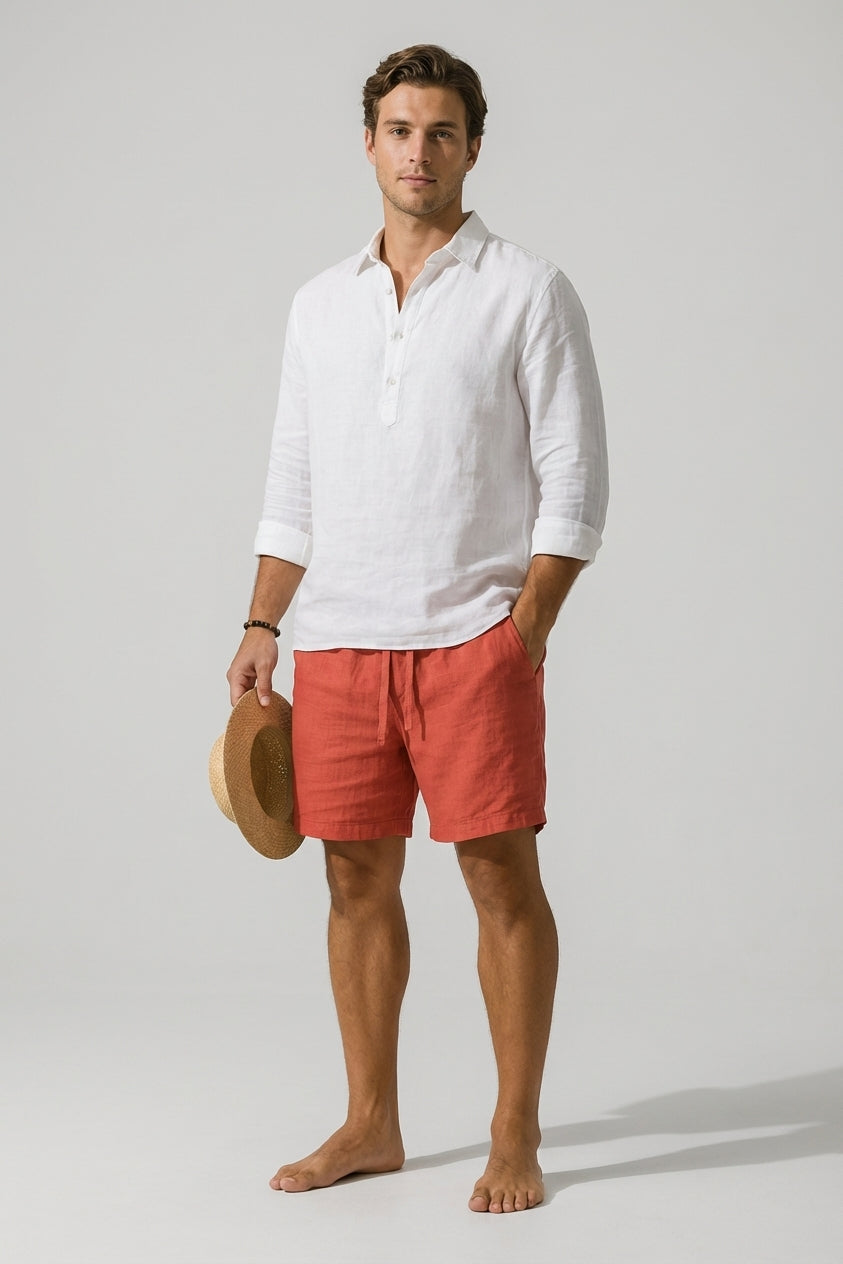 Men's Casual Cotton-Linen Blend Shorts - Summer Comfort