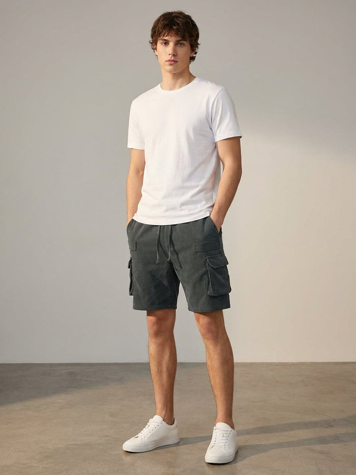 Men's Casual Corduroy Cargo Shorts - Summer Outdoor