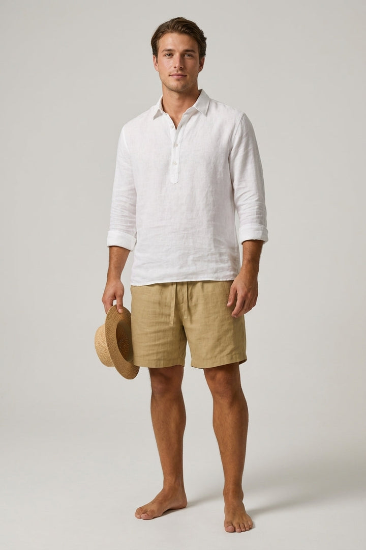 Men's Casual Cotton-Linen Blend Shorts - Summer Comfort