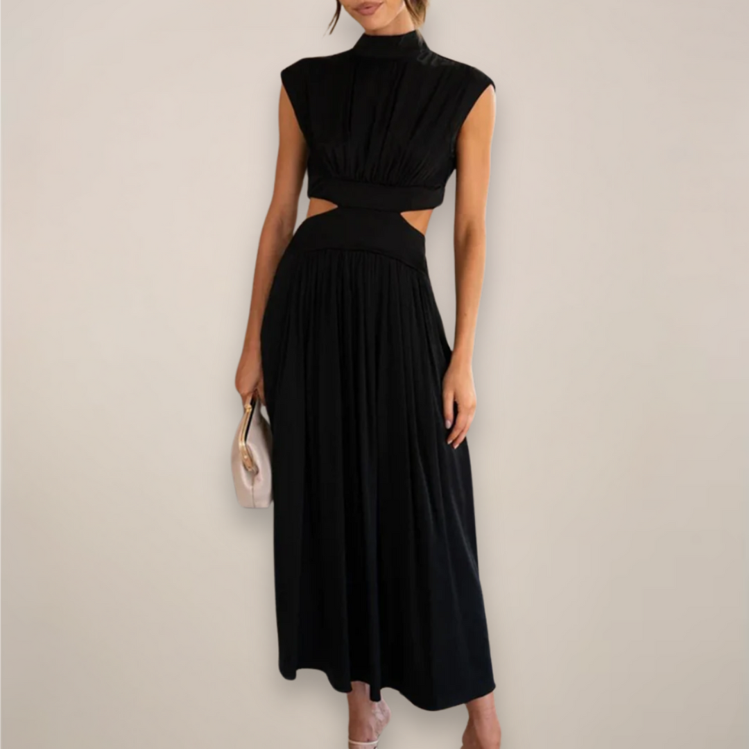 Sage | Women's Elegant Maxi Dress with Cap Sleeves