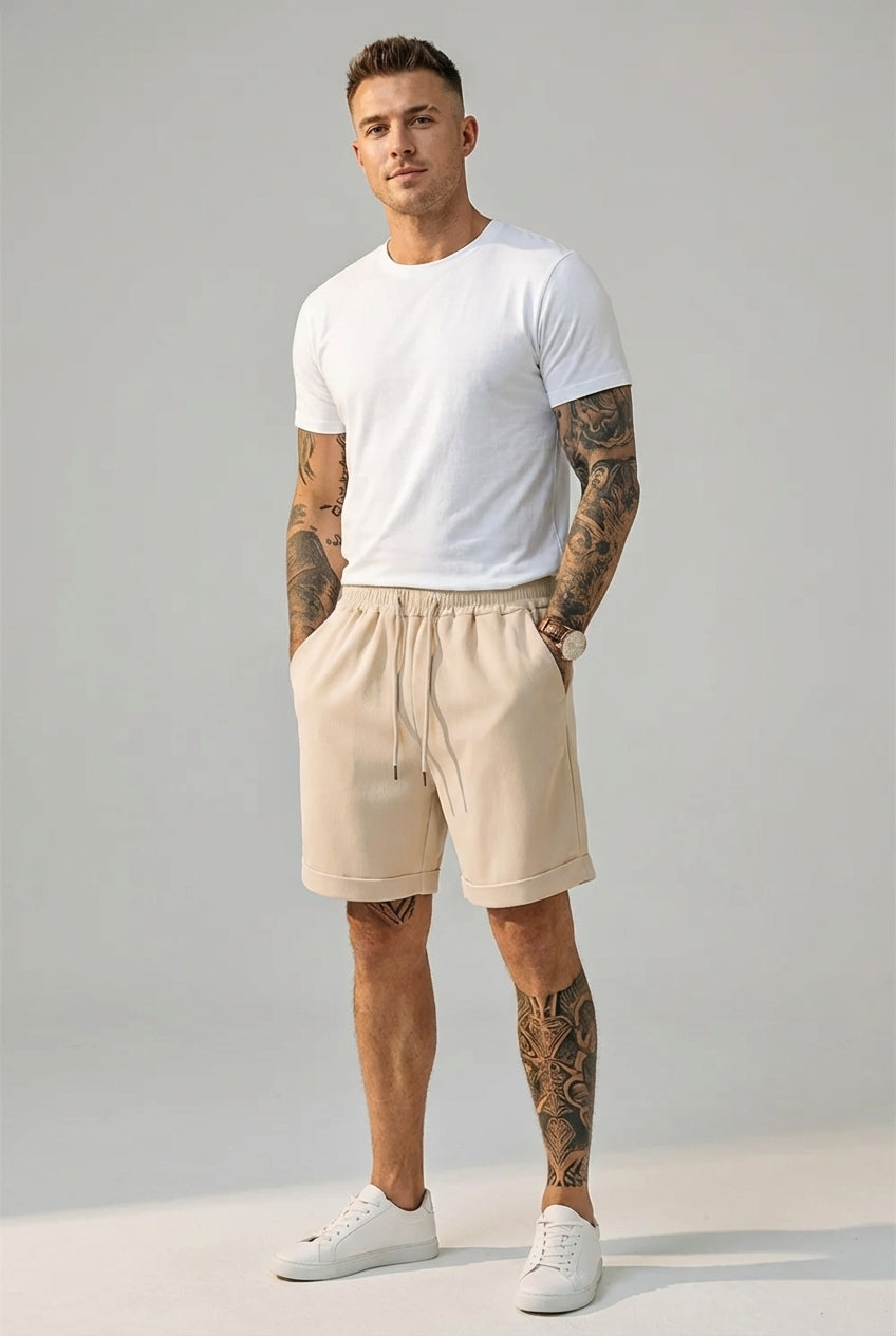 Men's Casual Lightweight Cuffed Shorts - Summer Outdoor