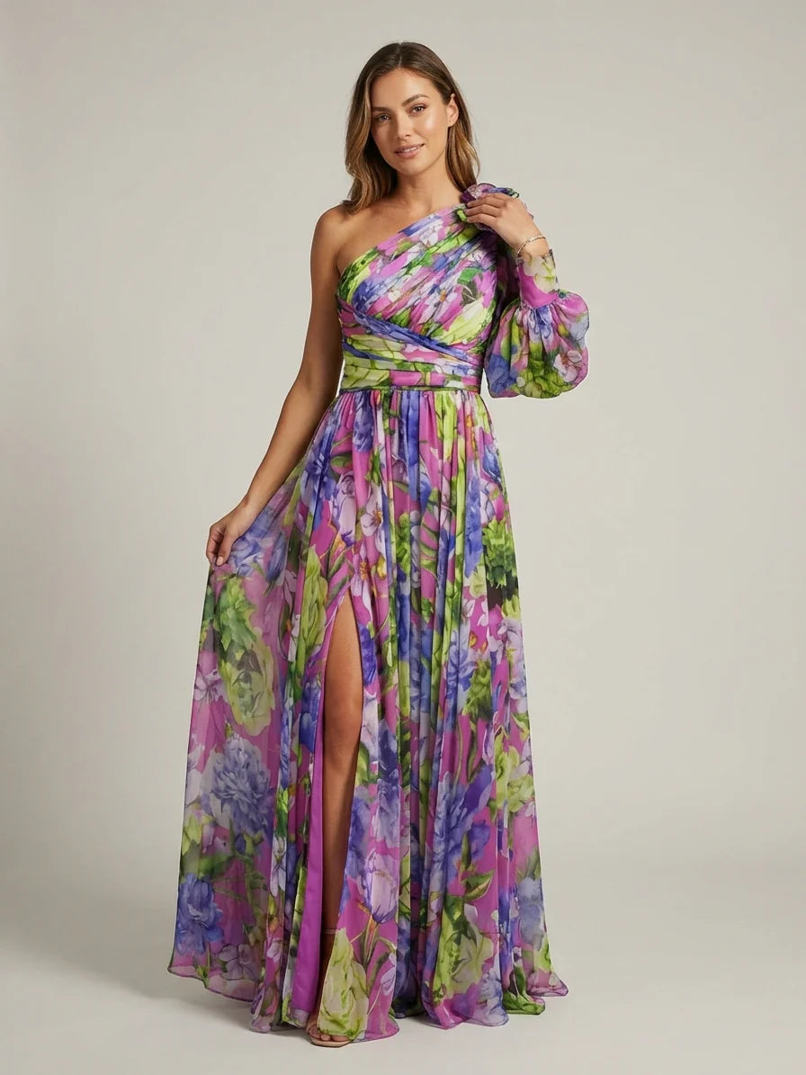 Faye | Women's Floral Side Slit Maxi Dress