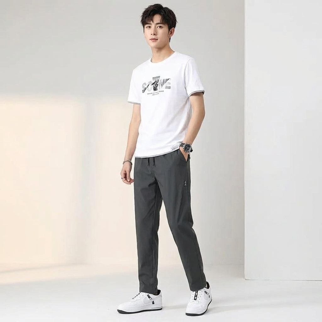 Men's Casual Knit Jogging Pants - Sporty Comfort
