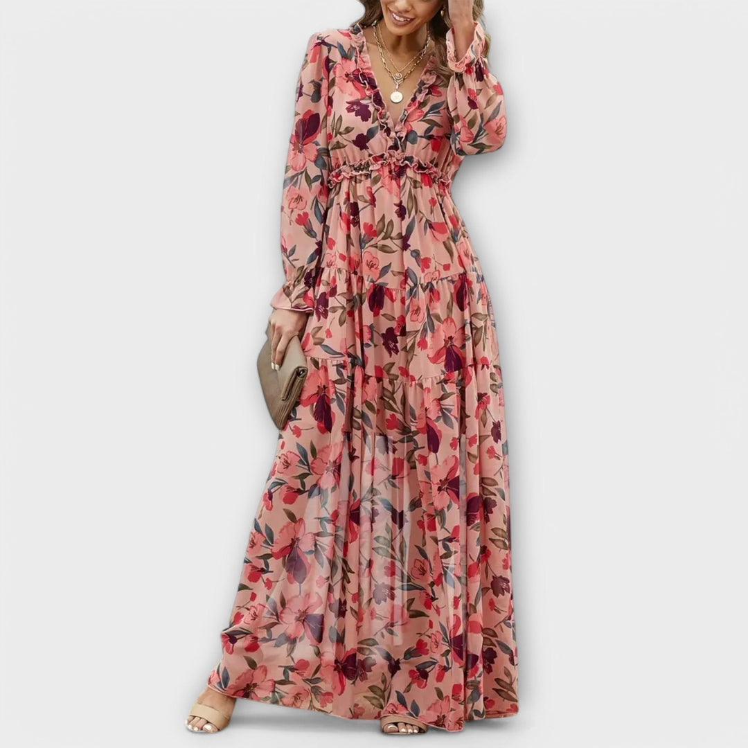 Moriah | Women's Floral Pleated Maxi Dress