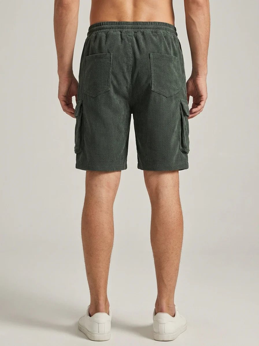 Men's Casual Corduroy Cargo Shorts - Summer Outdoor