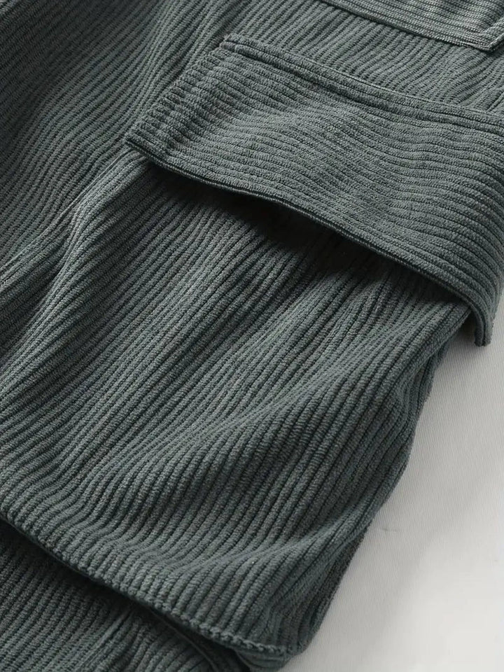 Men's Casual Corduroy Cargo Shorts - Summer Outdoor