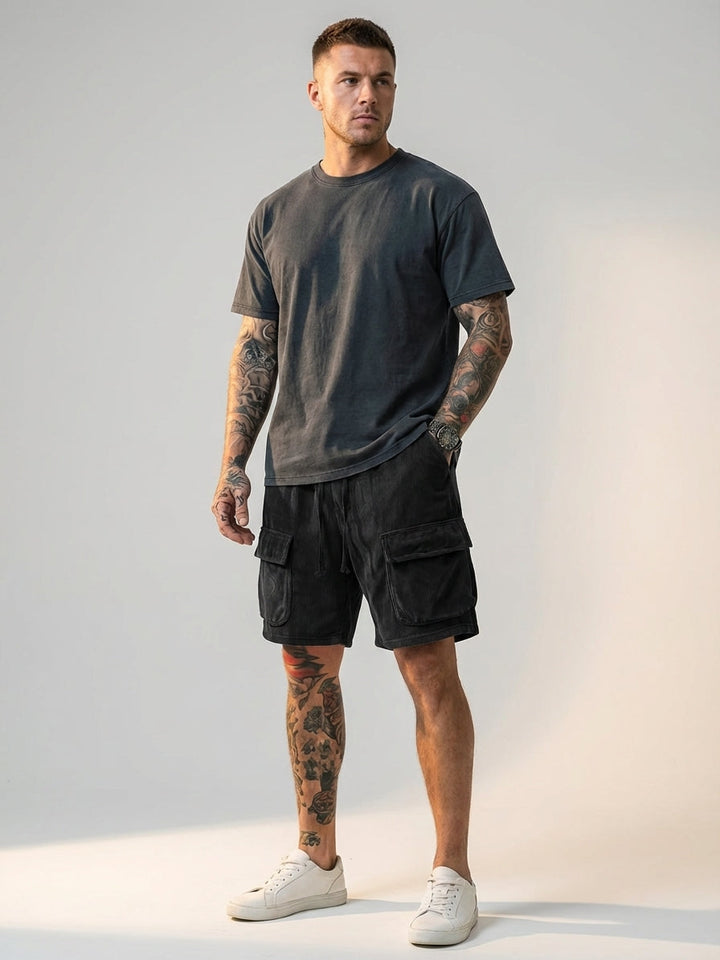 Men's Casual Corduroy Cargo Shorts - Summer Outdoor