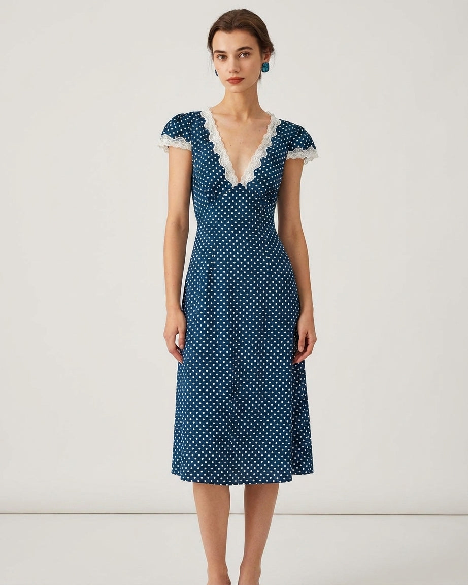 Ivy | Women's Casual Polka Dot Maxi Dress