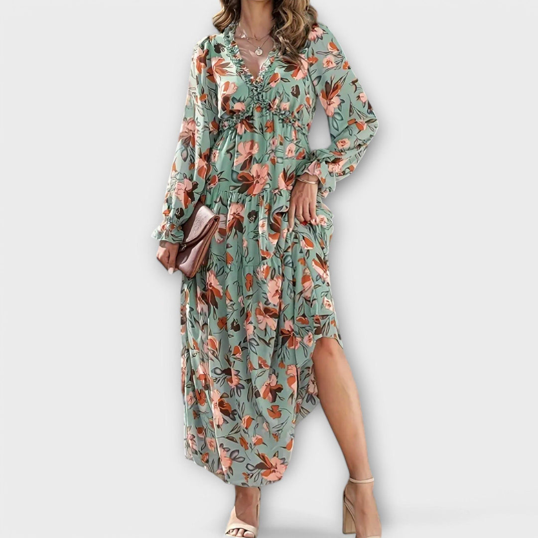 Moriah | Women's Floral Pleated Maxi Dress