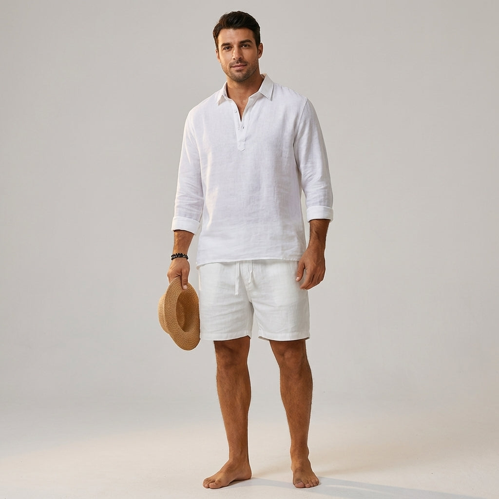 Men's Casual Cotton-Linen Blend Shorts - Summer Comfort
