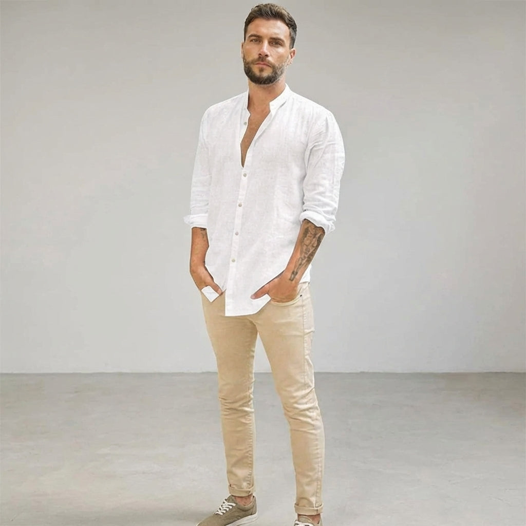 Men's Casual Linen Shirt - Summer Comfort