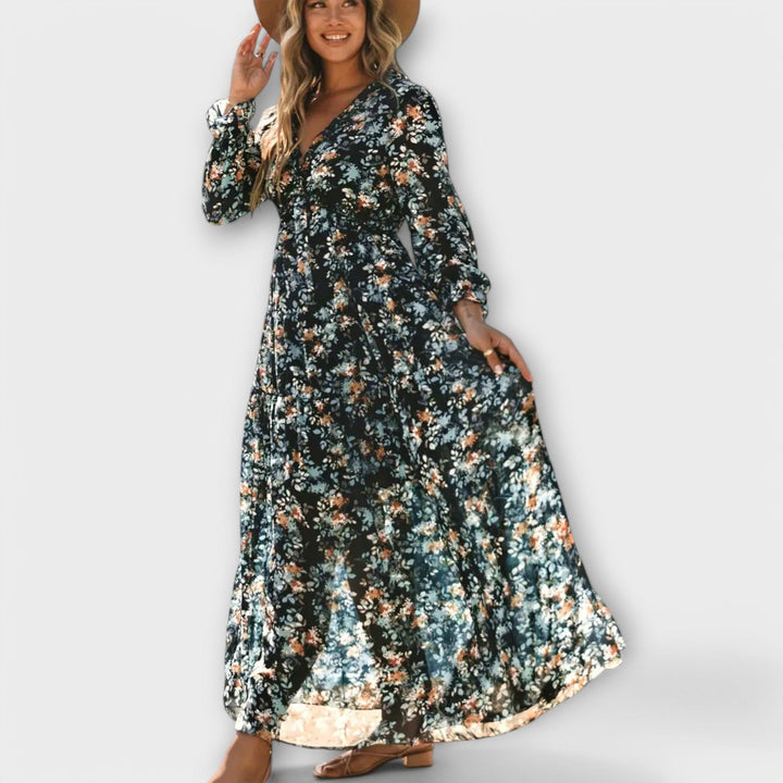Moriah | Women's Floral Pleated Maxi Dress
