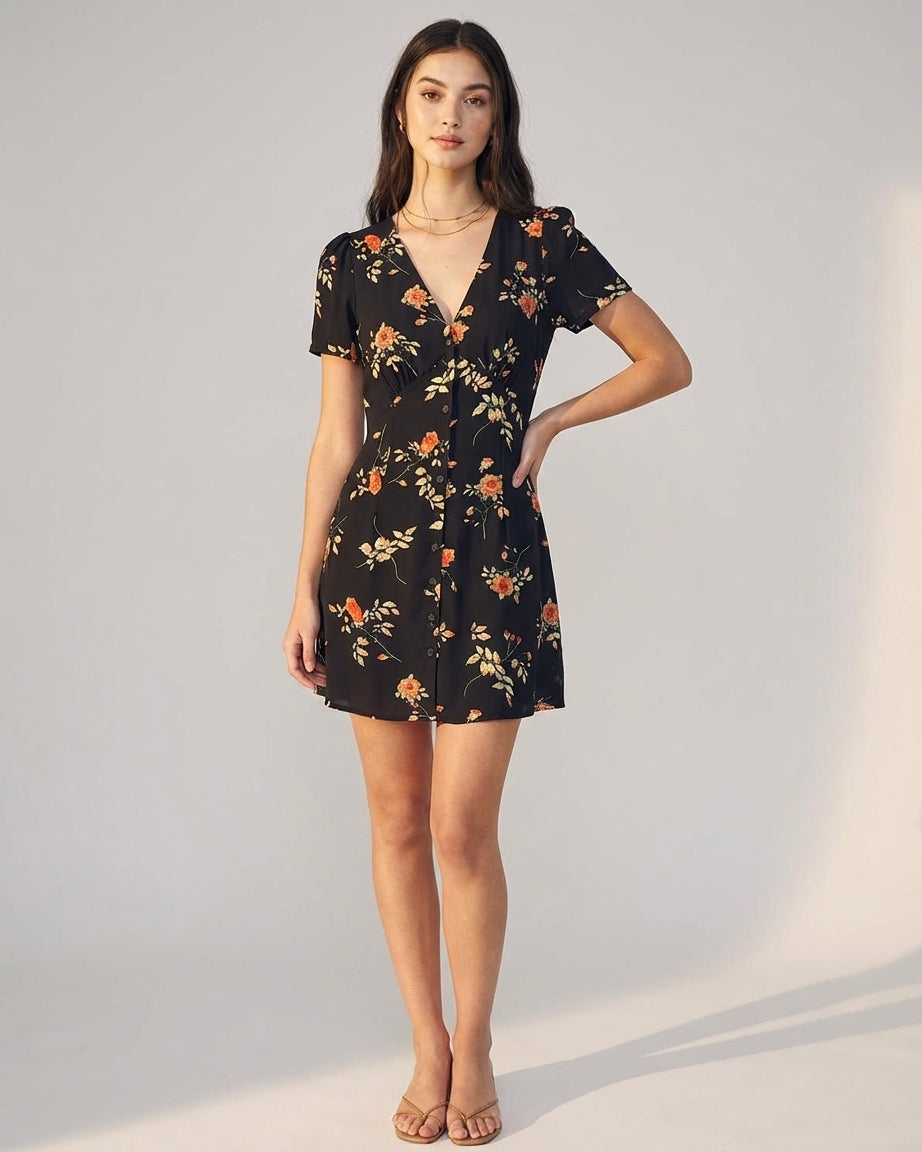 Nora | Women's Floral V Neck Maxi Dress