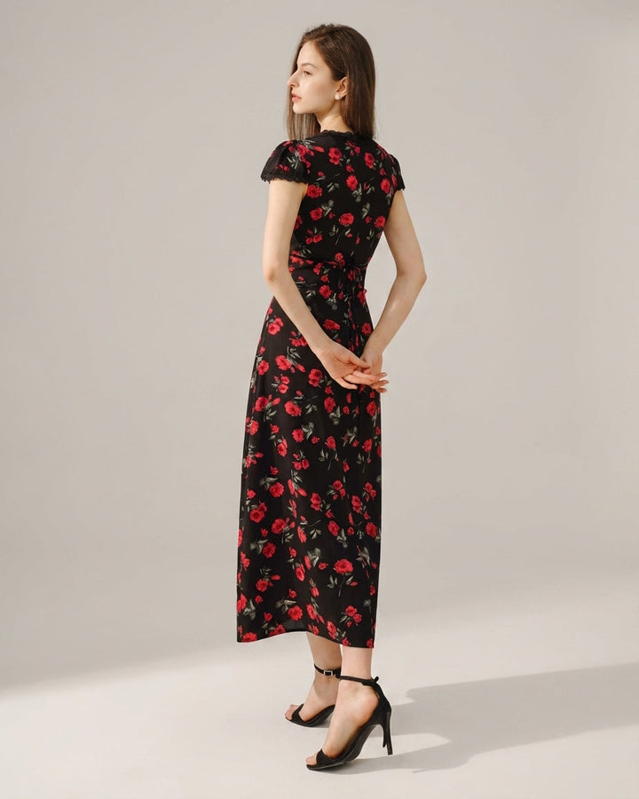 Ivy | Women's Floral V Neck Maxi Dress