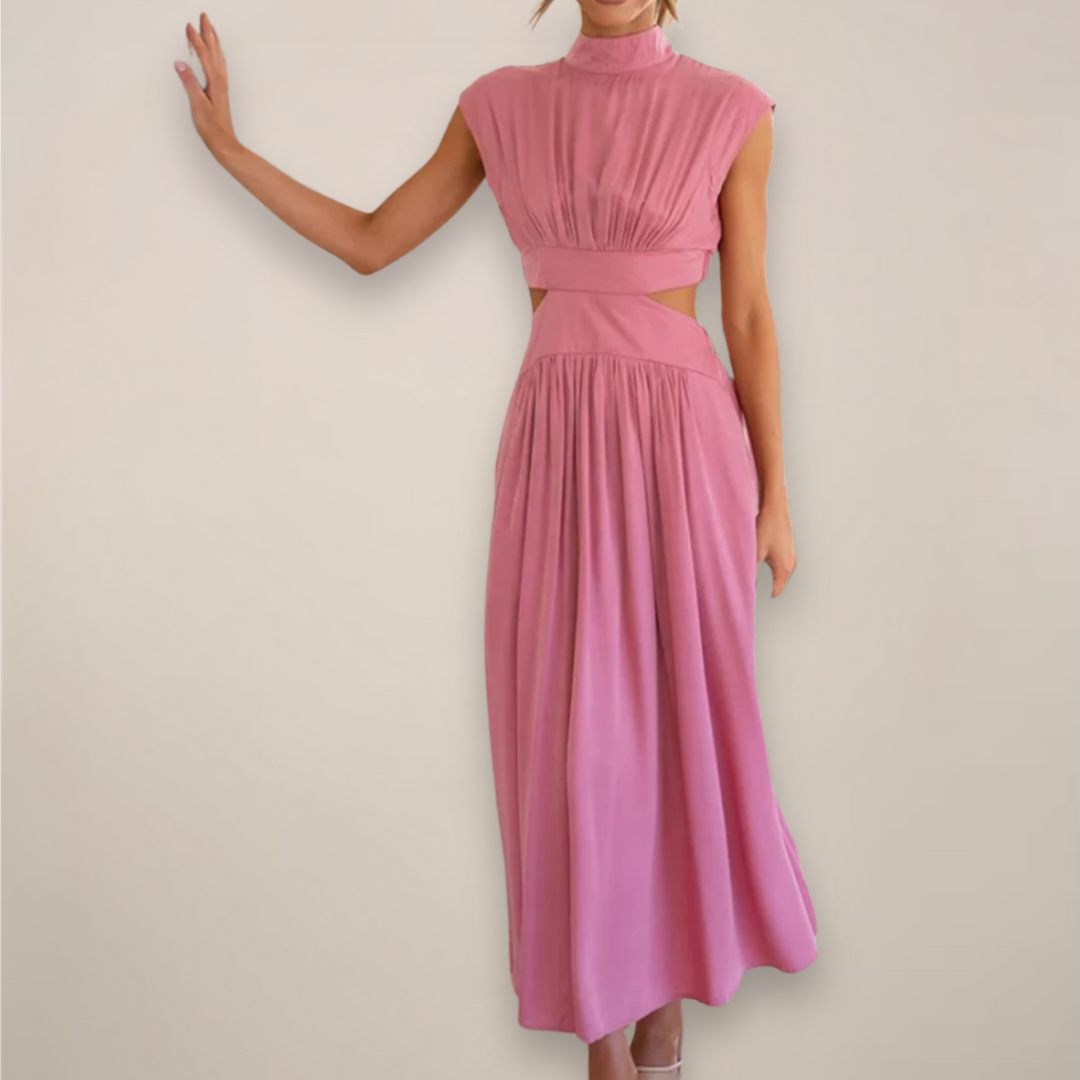 Sage | Women's Elegant Maxi Dress with Cap Sleeves