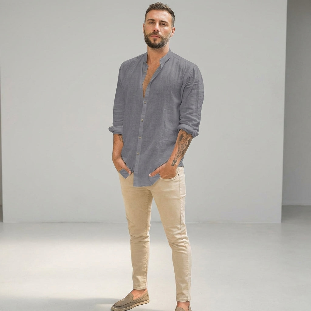 Men's Casual Linen Shirt - Summer Comfort