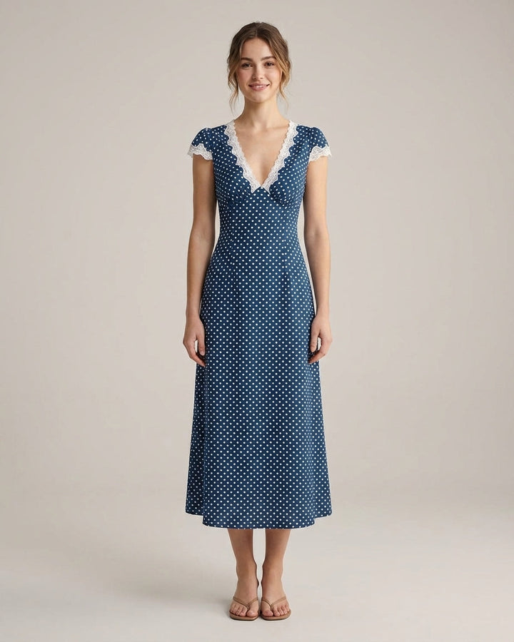 Ivy | Women's Casual Polka Dot Maxi Dress