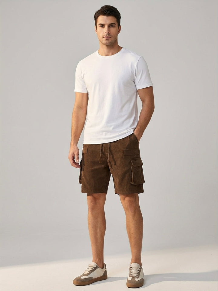 Men's Casual Corduroy Cargo Shorts - Summer Outdoor