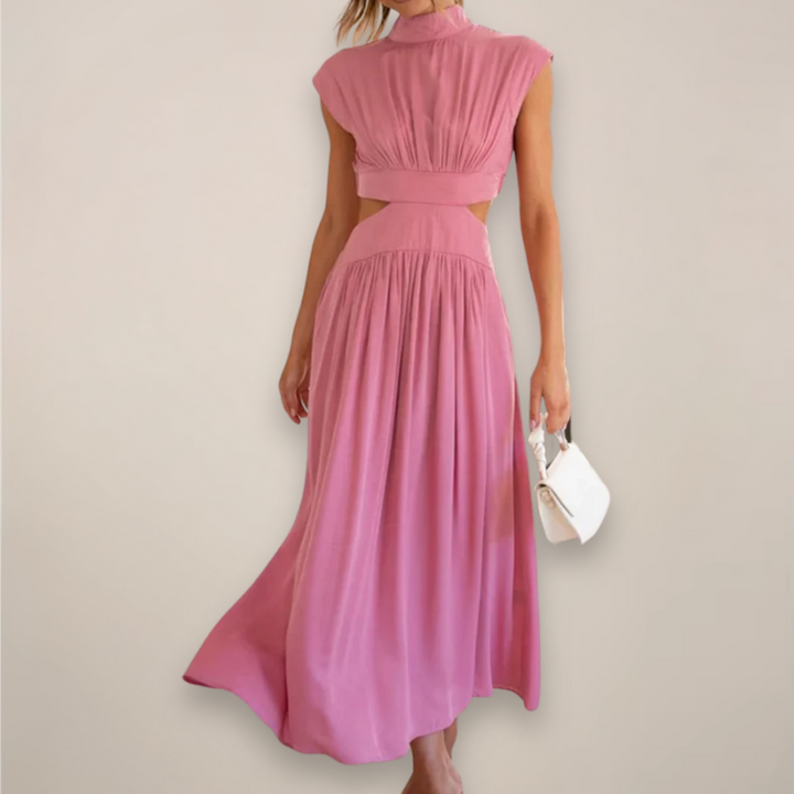 Sage | Women's Elegant Maxi Dress with Cap Sleeves