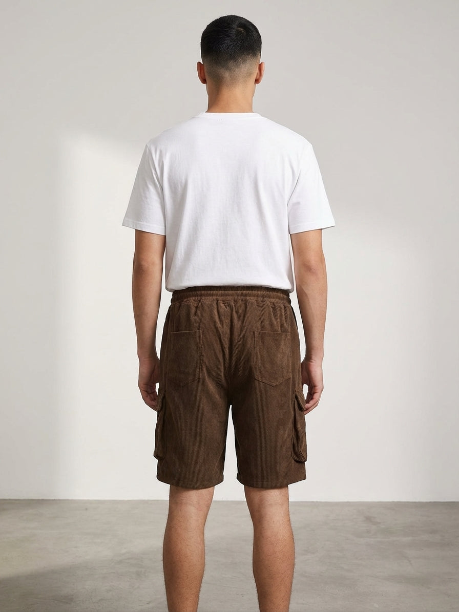 Men's Casual Corduroy Cargo Shorts - Summer Outdoor