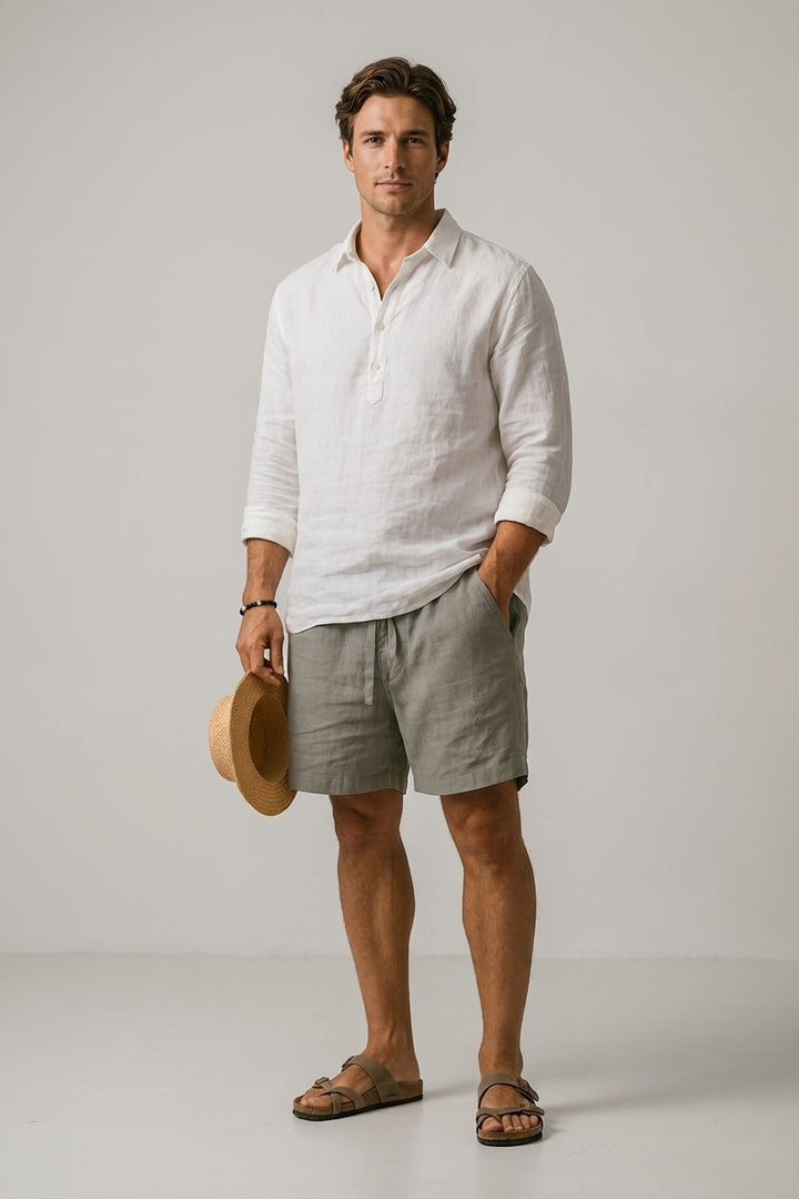 Men's Casual Cotton-Linen Blend Shorts - Summer Comfort
