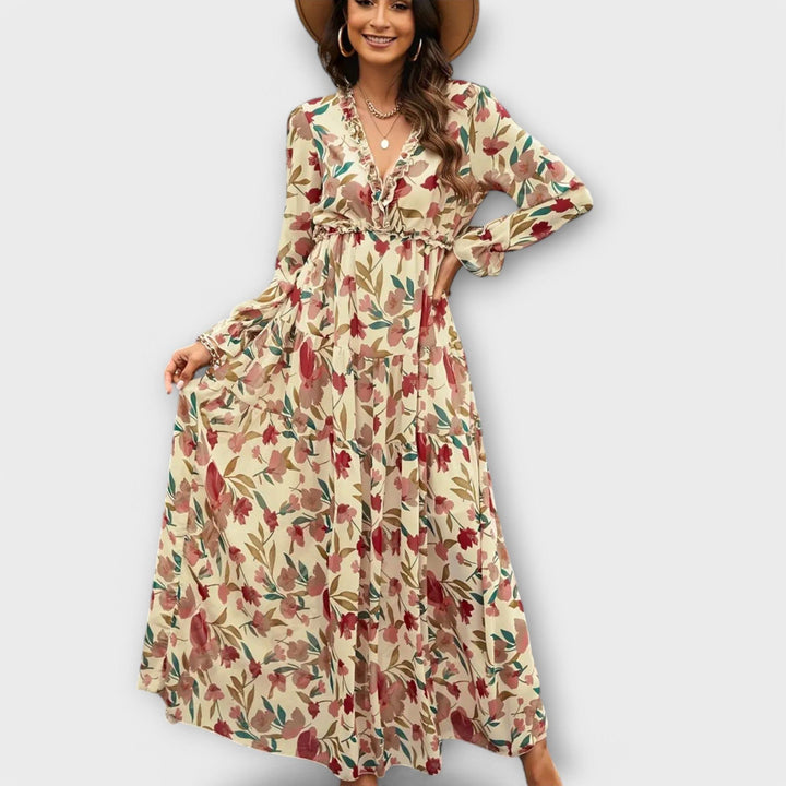 Moriah | Women's Floral Pleated Maxi Dress