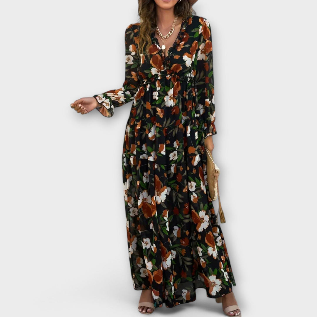 Moriah | Women's Floral Pleated Maxi Dress