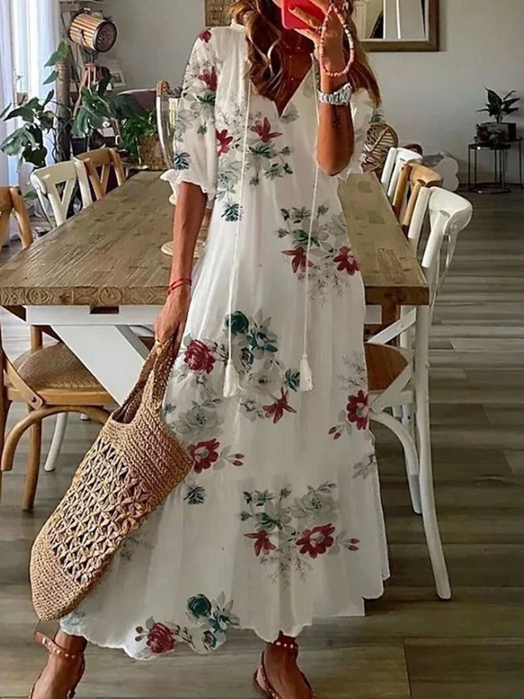 Sage | Women's Boho Floral Maxi Dress