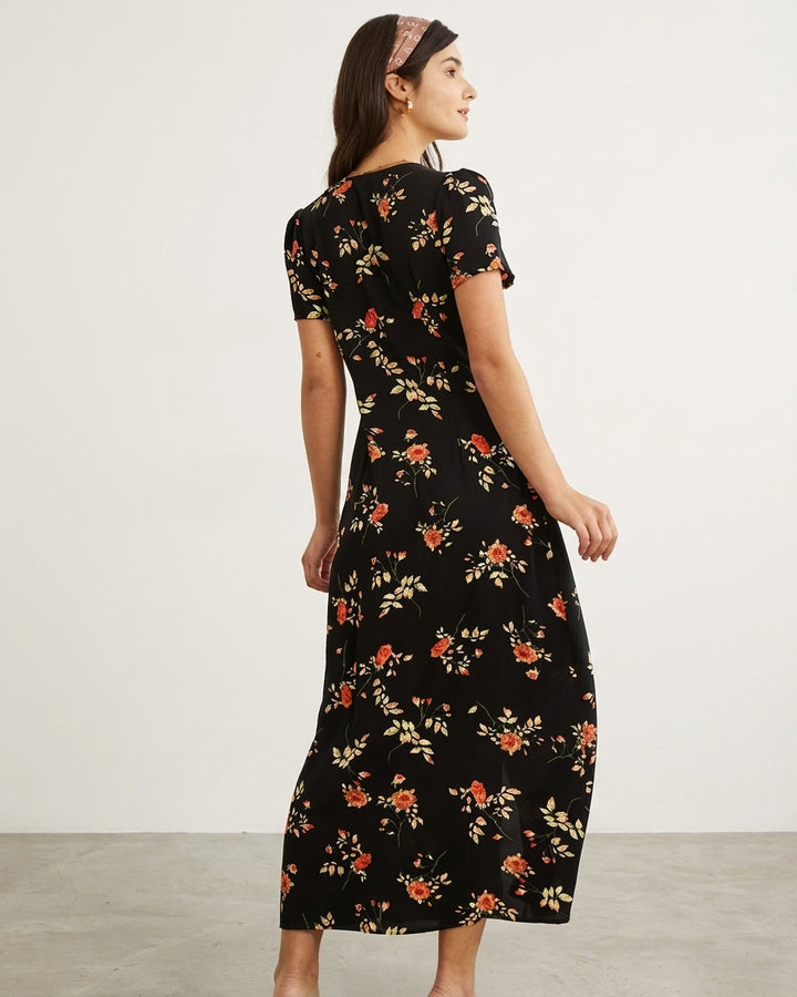 Nora | Women's Floral V Neck Maxi Dress