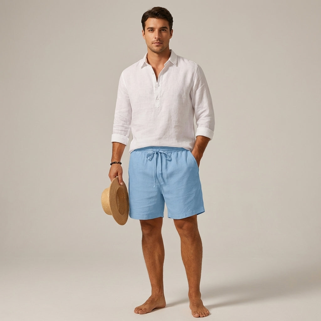 Men's Casual Cotton-Linen Blend Shorts - Summer Comfort