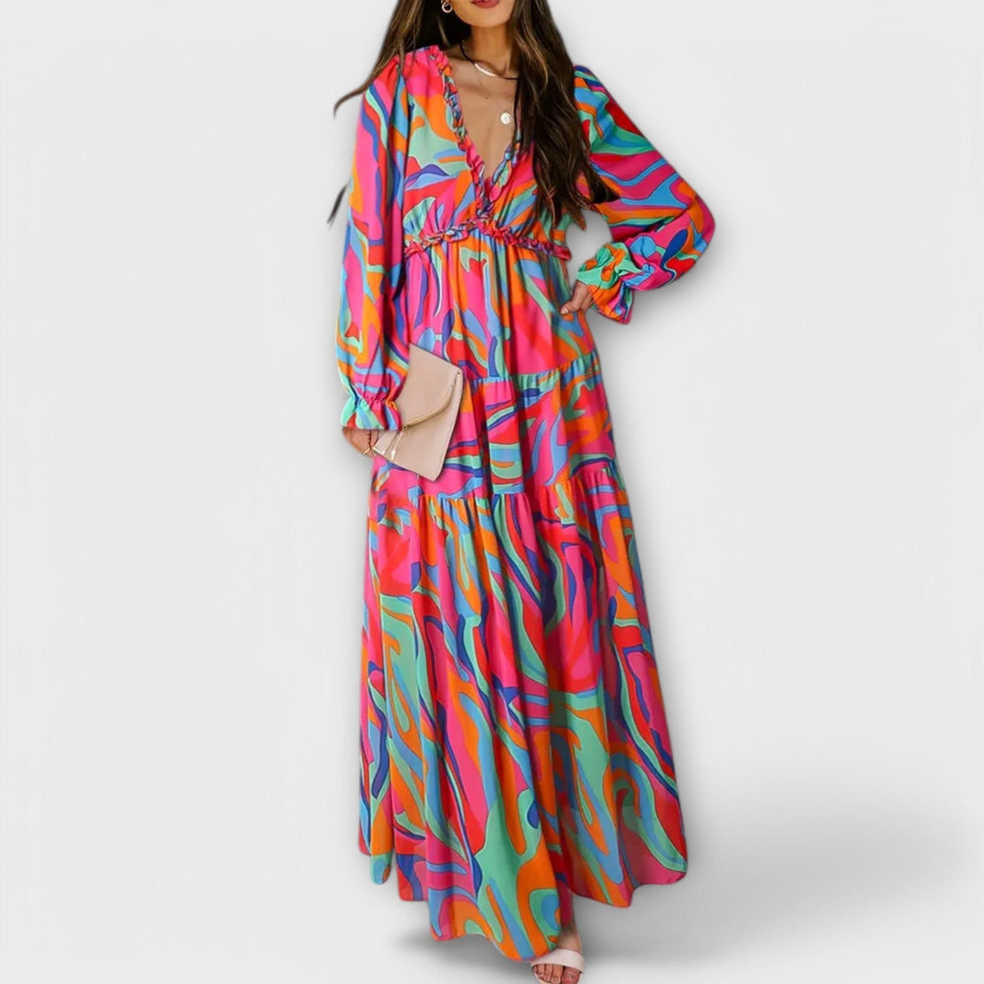 Moriah | Women's Floral Pleated Maxi Dress