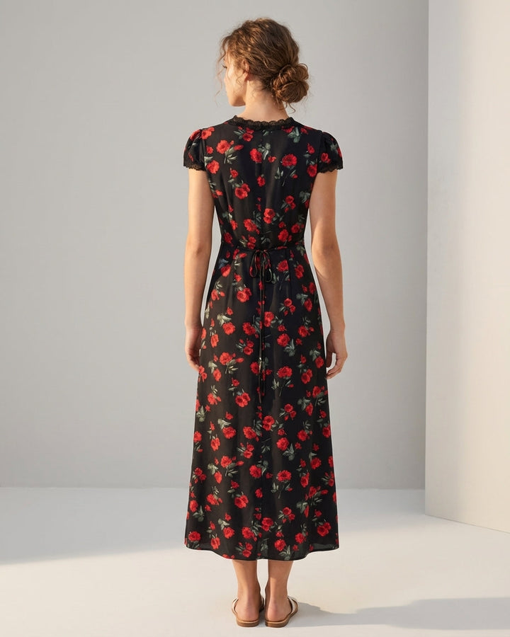 Ivy | Women's Floral V Neck Maxi Dress