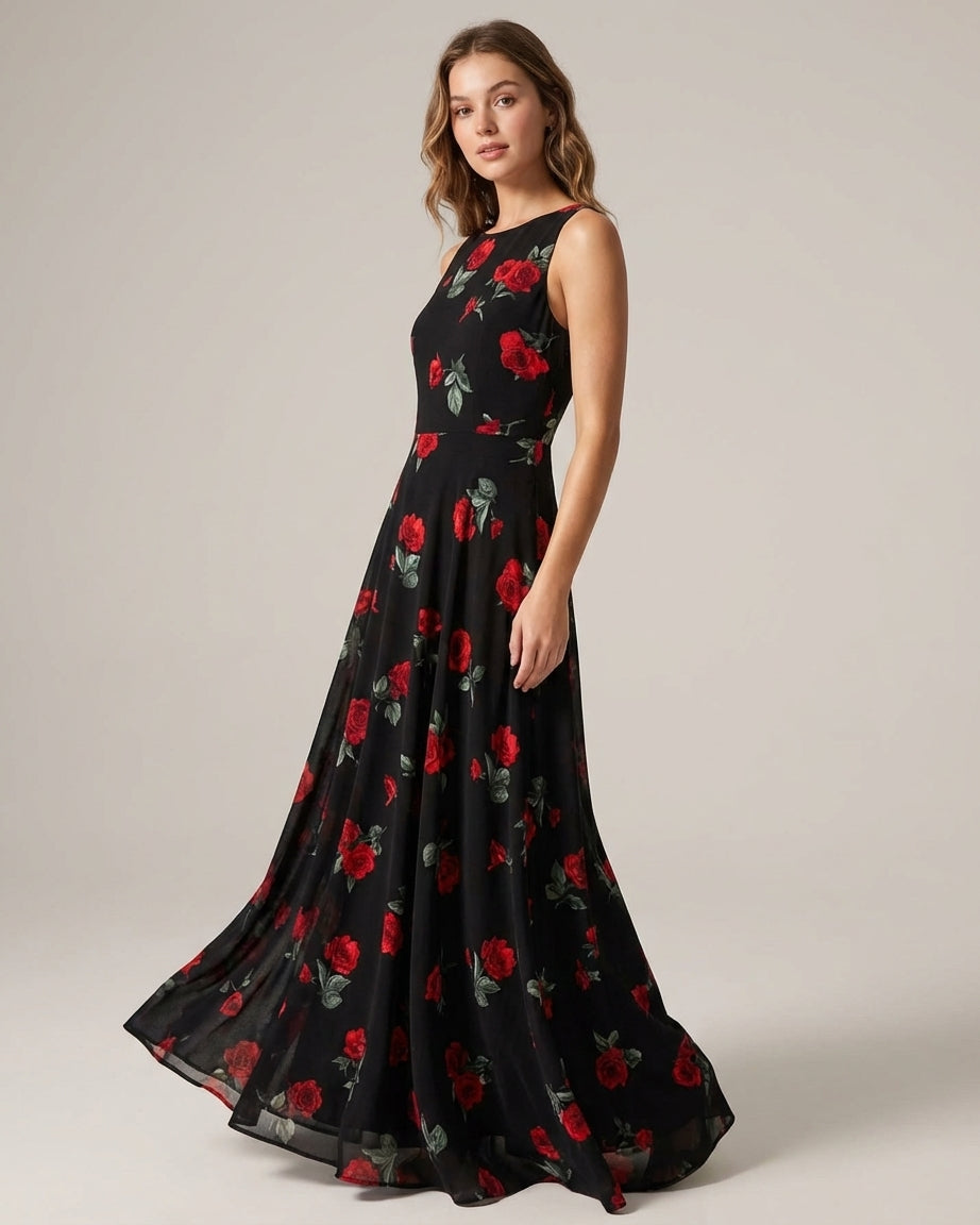 Ivy | Women's Floral V Neck Maxi Dress