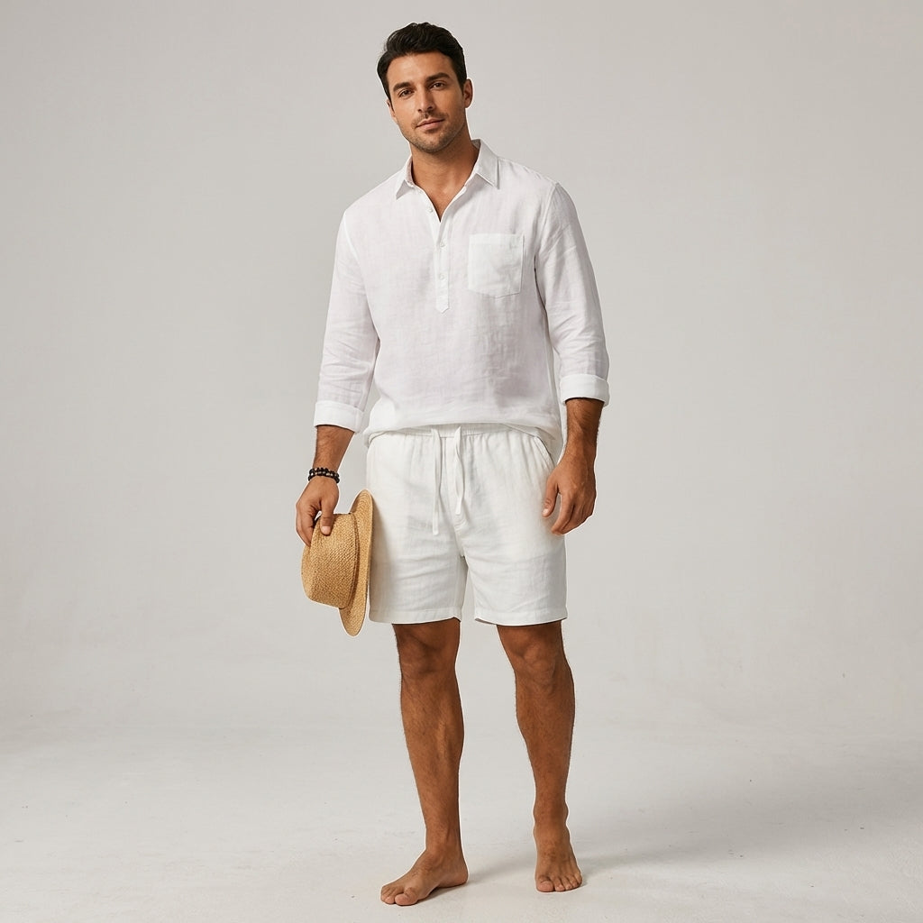 Men's Casual Cotton-Linen Blend Shorts - Summer Comfort