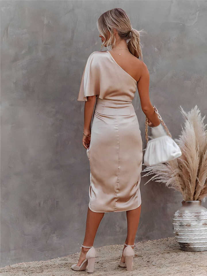 Sophia | Women's Silk Evening Midi Dress, Formal