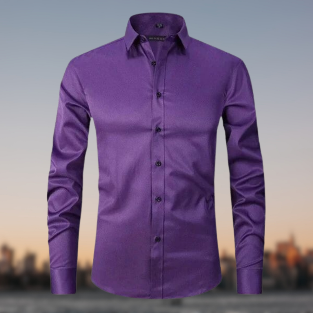 Men's Casual Stretch Cotton Dress Shirt - Comfortable Everyday Wear