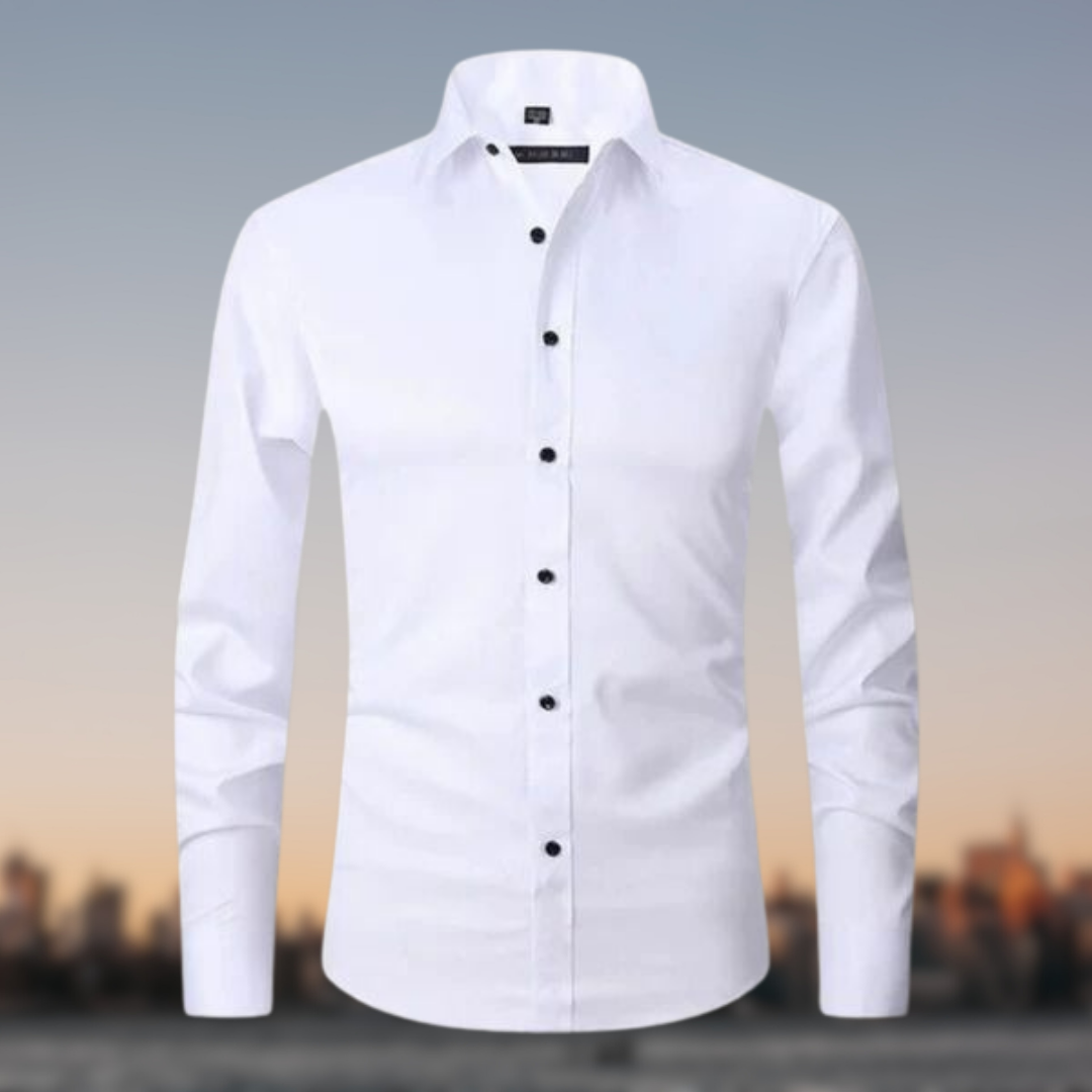 Men's Casual Stretch Cotton Dress Shirt - Comfortable Everyday Wear