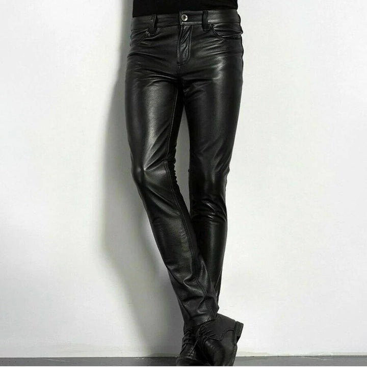 Men's Black Leather Trousers