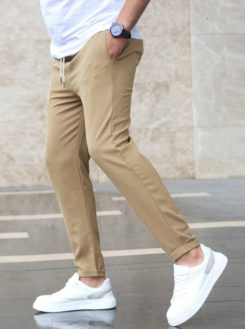 Men's Slim Fit Casual Drawstring Pants