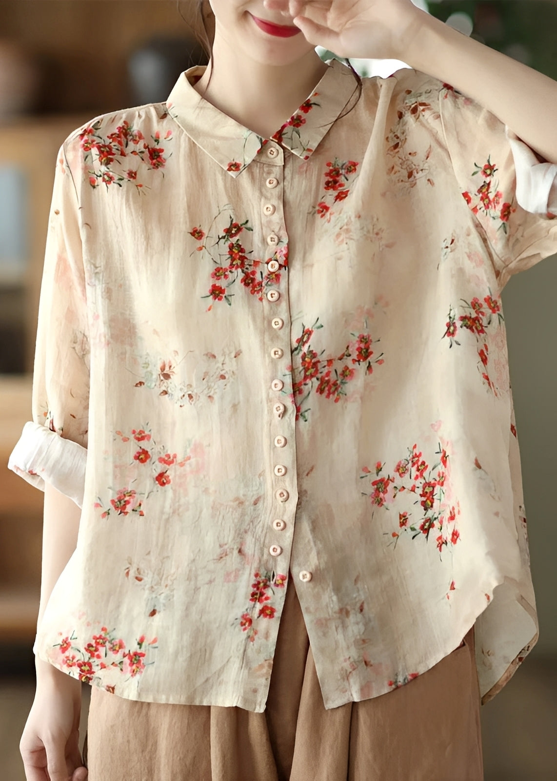 Tianna | Women's Classic Long-Sleeve Blouse, Casual