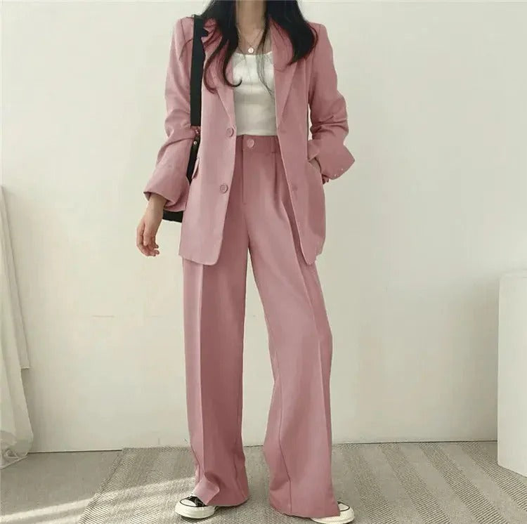 Women's Tailored Blazer and Trouser Set - Relaxed Fit