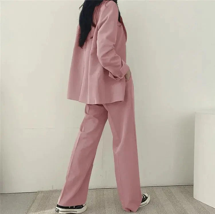 Women's Tailored Blazer and Trouser Set - Relaxed Fit